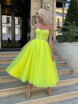 Lace up corset prom dress midi