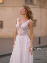 Silver White Sparkle Wedding Dress