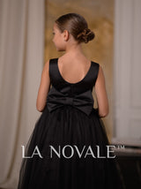 Elegant flower girl dress with rhinestone sash