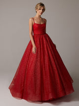 Sparkle ball gown dress with crystal sash