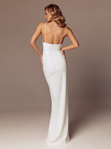 Deep V elopement pencil dress