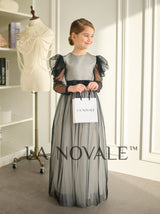 Retro inspired black white formal dress for kids
