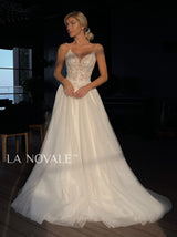 Botanical lace sparkle A-line wedding dress