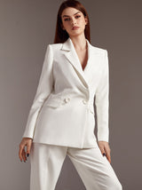 Minimalist bridal pantsuit in crepe
