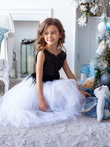 Black and white ballerina dress for girls