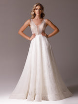 Sparkle champagne wedding dress