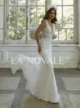 sheath Bohemian lace wedding dress