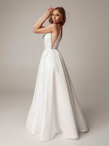 Staghetti straps illusion wedding dress