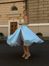 Bustier corset backless glitter dress midi