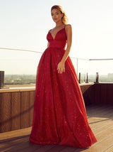 panel waist Sparkle Evening dress