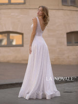 Silver White Sparkle Wedding Dress