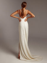 Sparkle bodycon ruched wedding dress