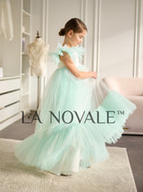 Rustic flower girl dress in mint green