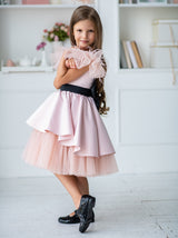 Blush tea party midi dress for girls