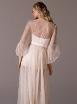 Satin Bridal romper with sparkle robe