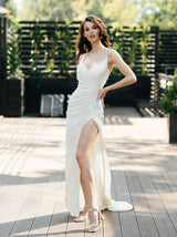 Sparkle bodycon ruched wedding dress