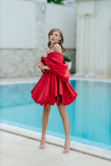 Bubble Hem Mini evening dress