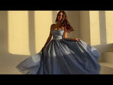 Sparkle ball gown dress with crystal sash
