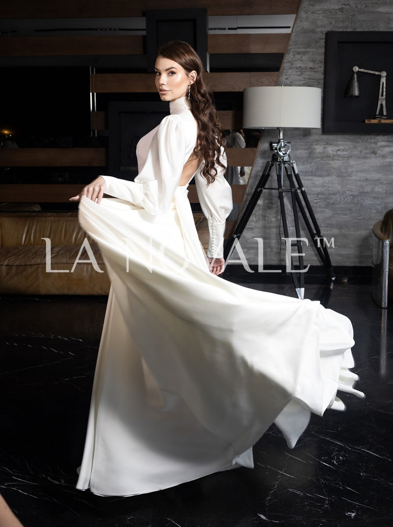 white long sleeve choker dress Fleurisia | White Square-Neck Maxi Dress With Mesh Long-Sleeves