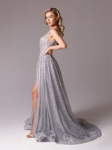 Sparkle grey A-line wedding dress