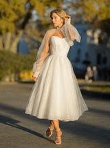 sparkle ballerina wedding dress with long sleeve shrug