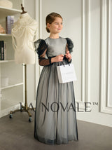 Retro inspired black white formal dress for kids