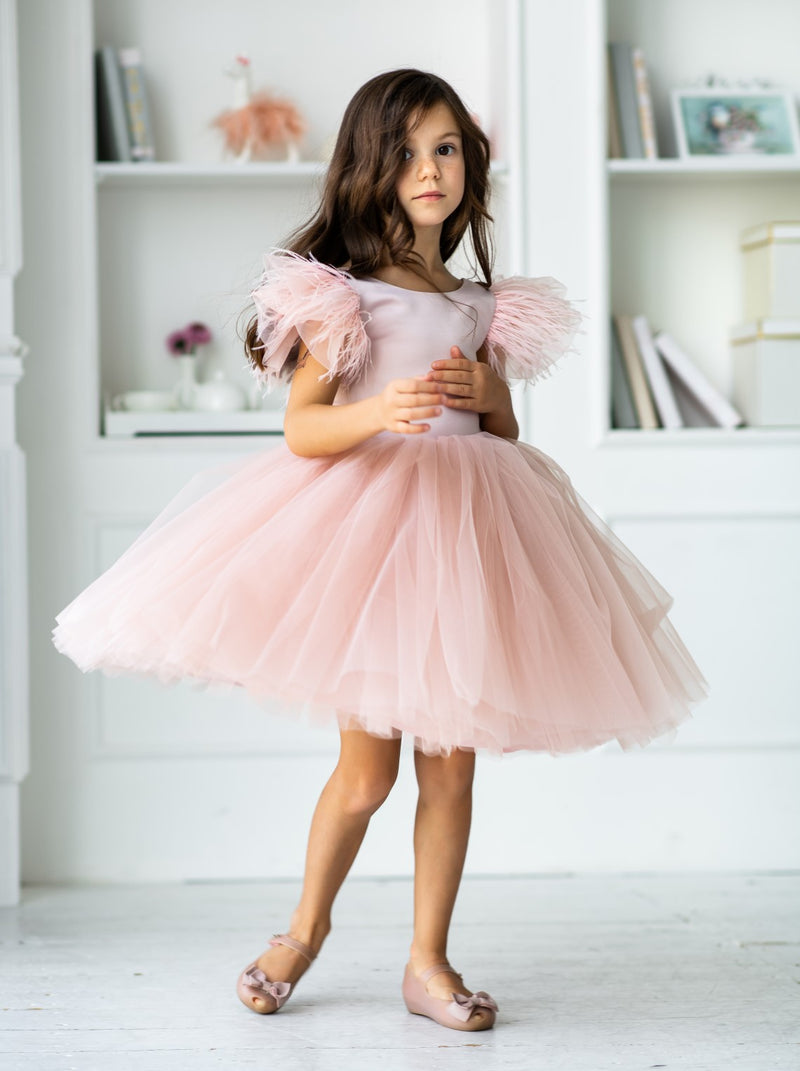 short tutu dress Pinky Flower Tutu Short Dress