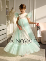 Rustic flower girl dress in mint green