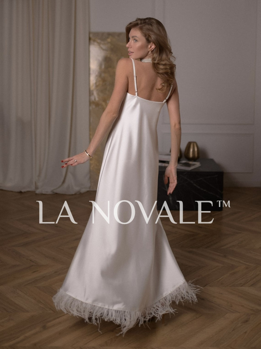 slim fit dress slacks Manhattan White Sequin Slip Maxi Formal Dress - US 14 main image 1