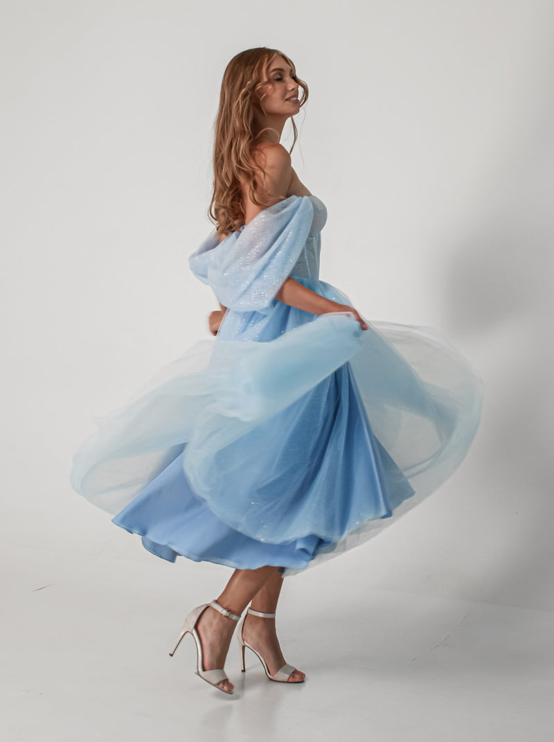 Sparkle Off shoulder midi prom dress La Novale Atelier Sparkle Off shoulder midi prom dress La Novale Atelier