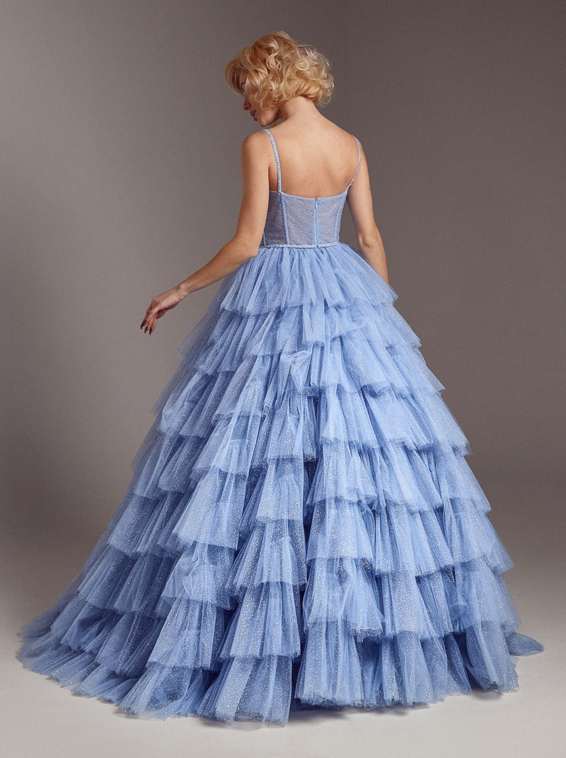 tiered skirt Sparkle ball gown dress