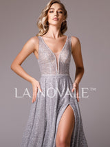 Sparkle grey A-line wedding dress