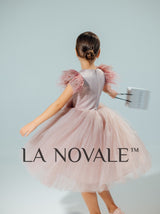 Simple short flower girl tutu dress with flower sash