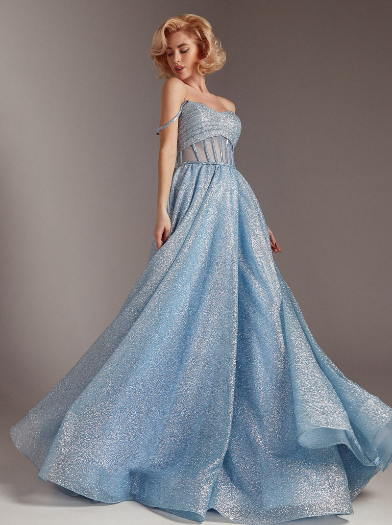 Glitter Tulle Sweetheart Corset Prom Dresses Long 2022 – Lisposa