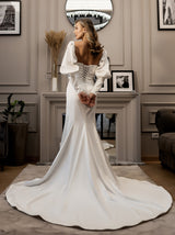 Old Hollywood satin bridal gown