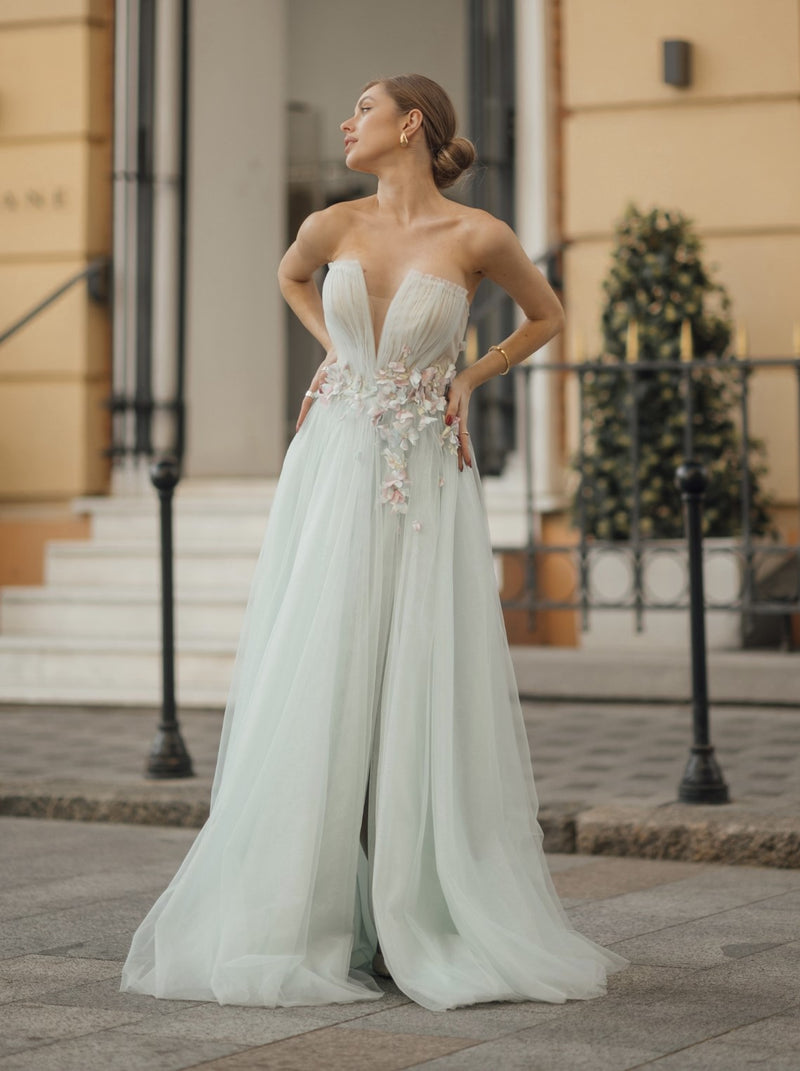 Fairycore Inspired Mint Wedding Dress