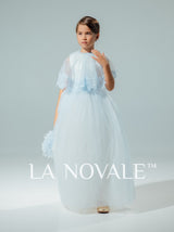 Church wedding flower girl dress with bespoke matching flower girl tote bag