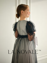 Retro inspired black white formal dress for kids