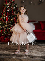 Kids birthday party tutu dress with flower brooch