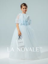 Church wedding flower girl dress with bespoke matching flower girl tote bag