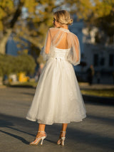 sparkle ballerina wedding dress with long sleeve shrug