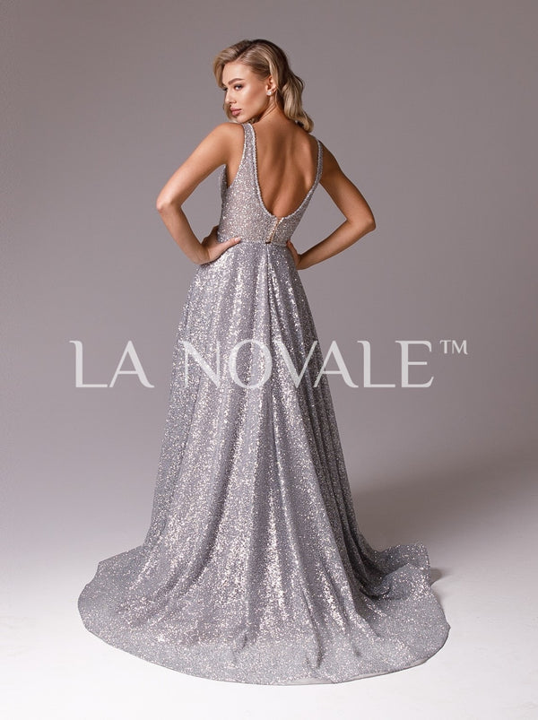 Sparkle grey A-line wedding dress