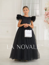 Minimal chic flower girl dress in black