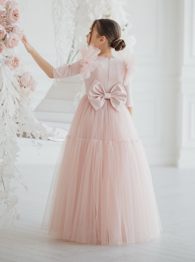 Elbow sleeve modest flower girl dress Elbow sleeve modest flower girl dress