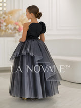 one shoulder pageant ball gown for girls