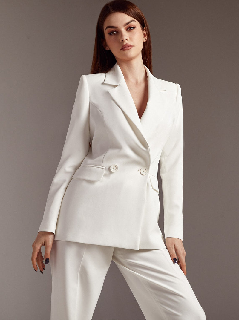 Minimalist bridal pantsuit in crepe – La Novale Atelier Minimalist bridal pantsuit in crepe – La Novale Atelier