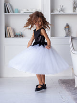Black and white ballerina dress for girls