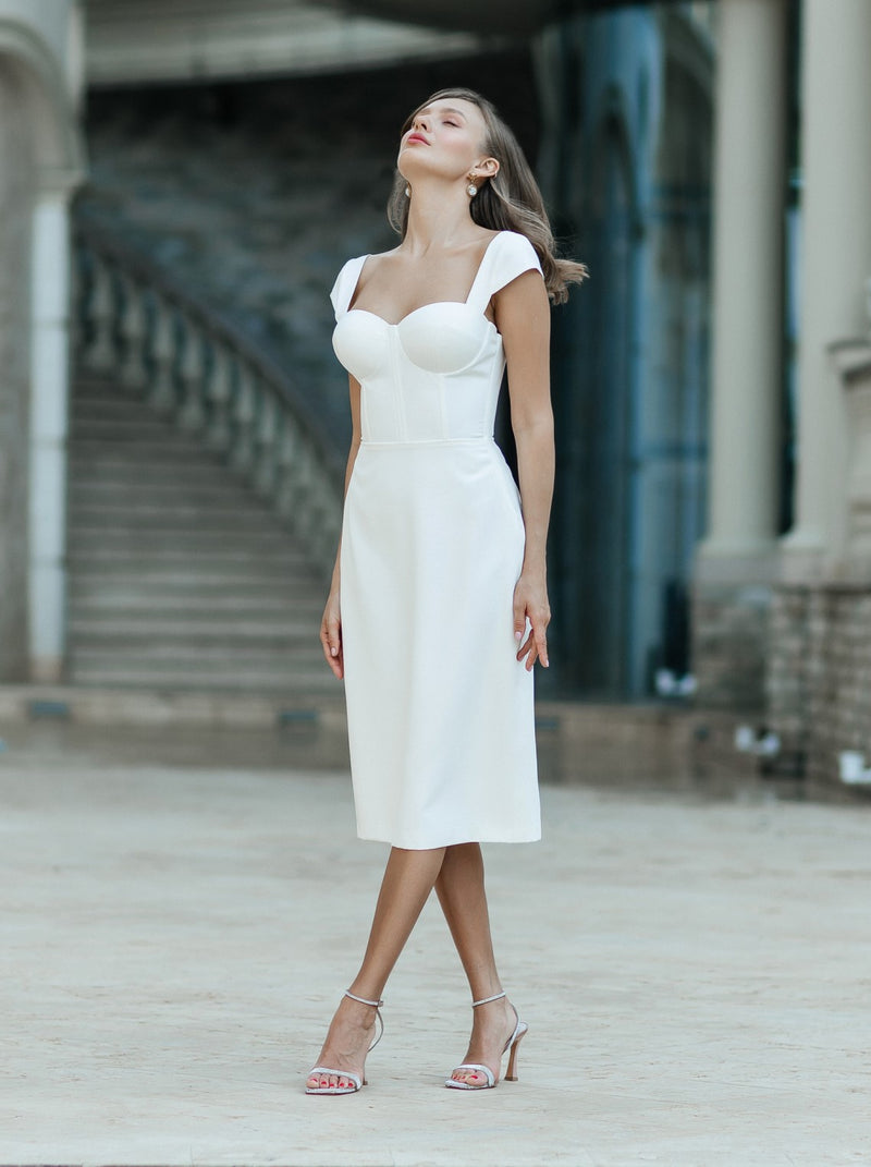 Wedding reception dress, crepe wedding dress mermaid, backless pencil wedding dress, La Novale Atelier Wedding reception dress, crepe wedding dress mermaid, backless pencil wedding dress, La Novale Atelier
